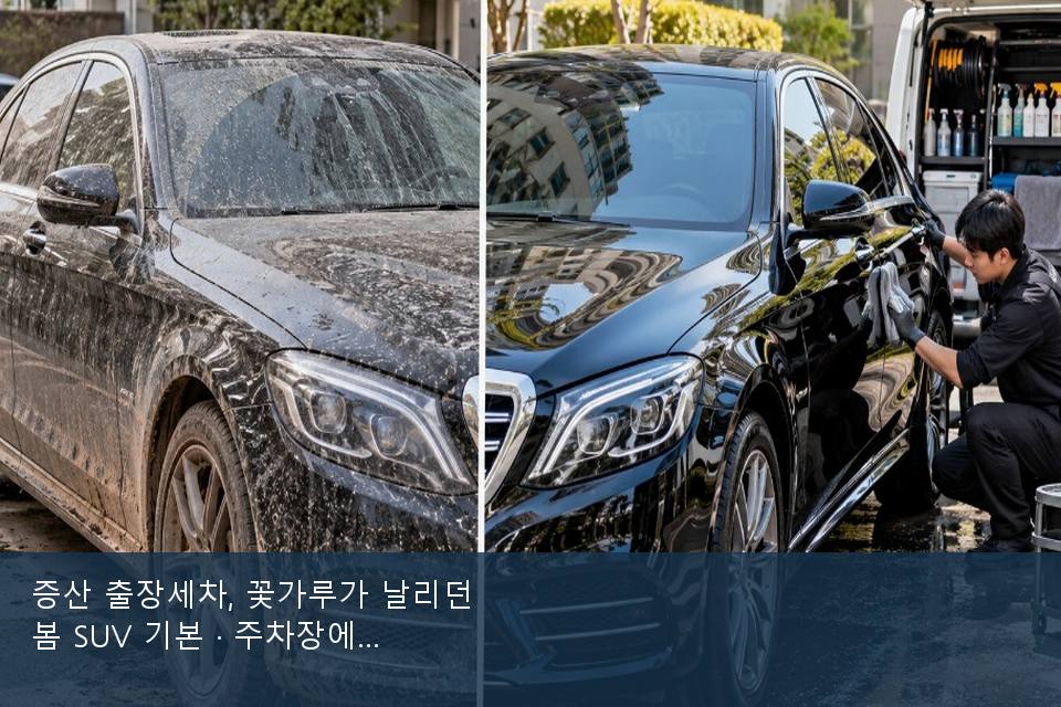 증산 출장세차, 꽃가루가 날리던 봄 SUV 기본 · 주차장에서 부른 날