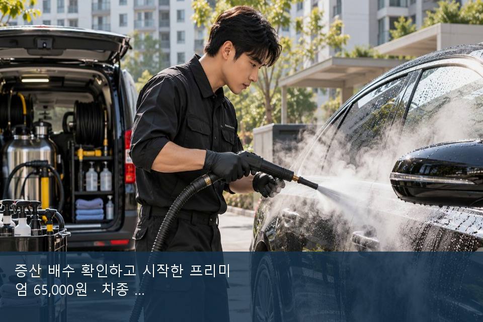 증산 배수 확인하고 시작한 프리미엄 65,000원 · 차종 기준 금액